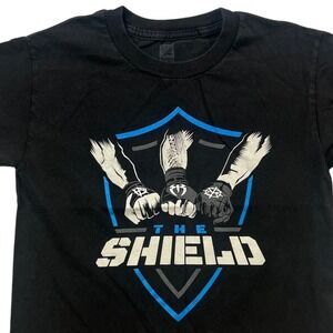 WWE Authentic Wear The Shield‎ Wrestling Fist Bump Black T-Shirt Youth S J5